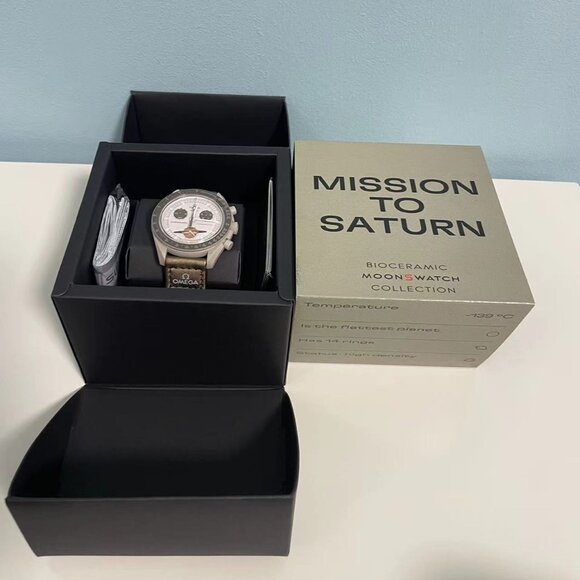 🍪 Swatch x Omega MoonSwatch Mission to Saturn | Bioceramic Beige-Gold - Picture 6 of 6